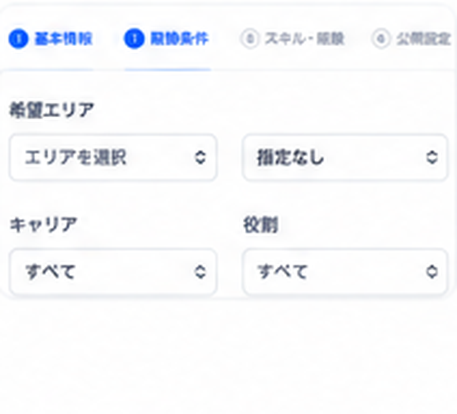 人材投稿の画面